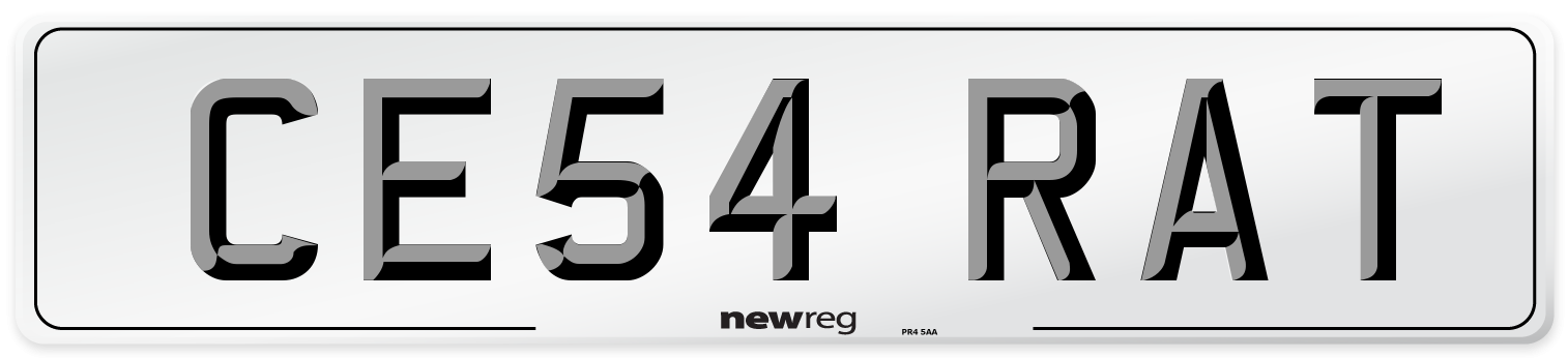 CE54 RAT Number Plate from New Reg